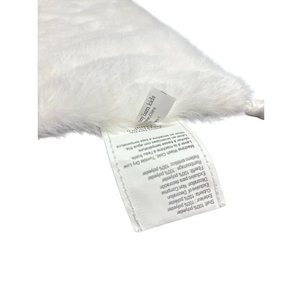Pottery Barn‎ Lamb Lovey Security Blanket White Knotted Satin Blankie Plush Baby
